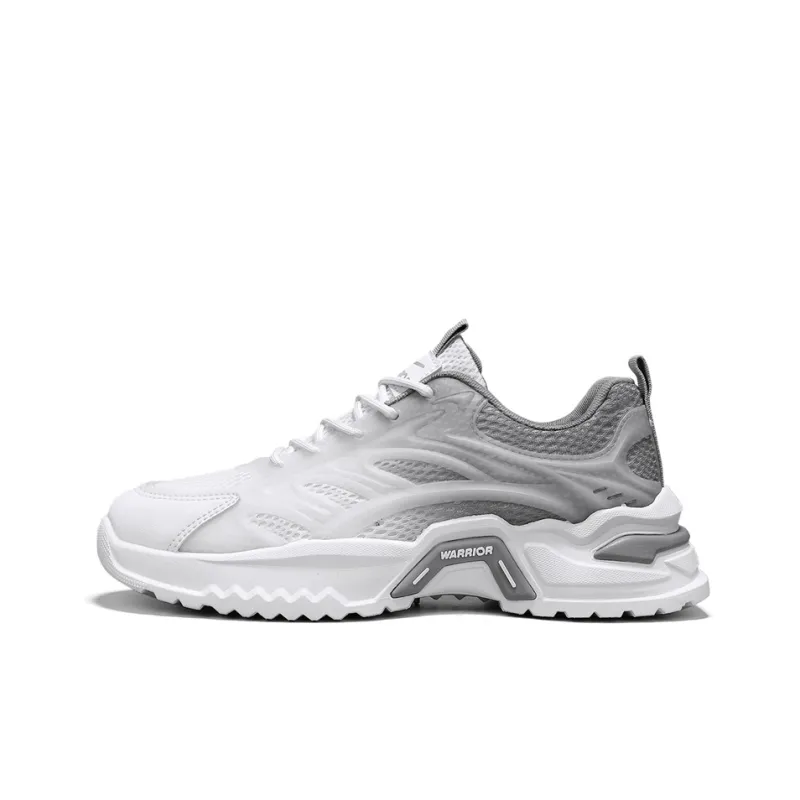 WARRIOR Chunky Sneakers Men Low Top Beige Gray Gradient/White Blue Gradient-0