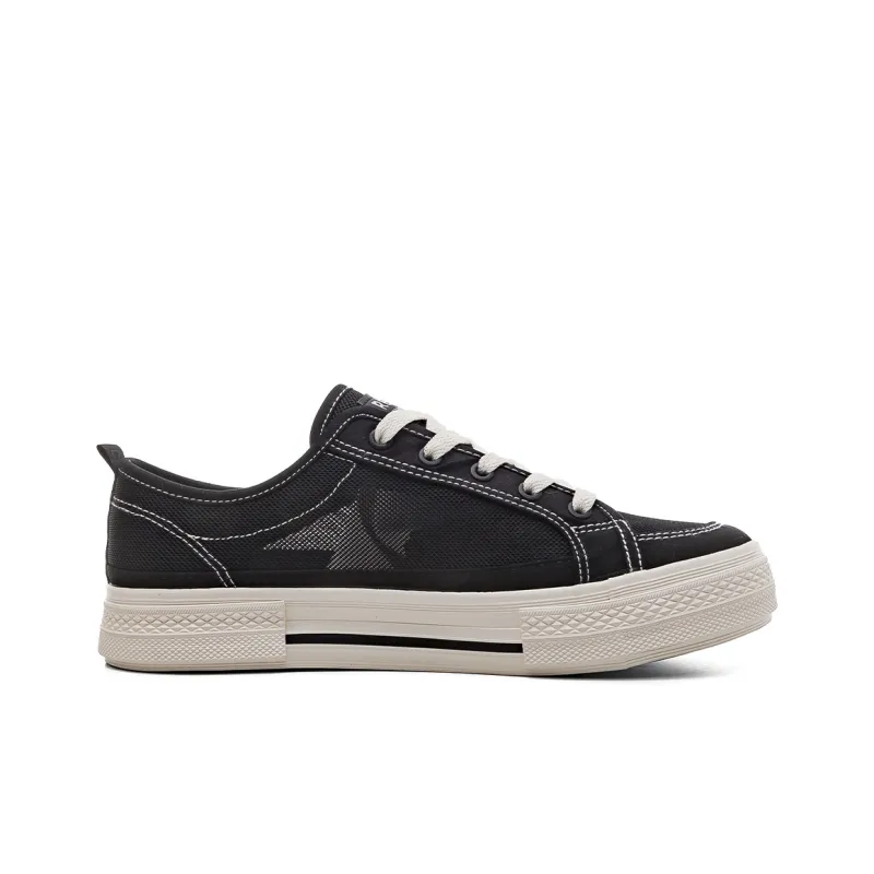 RENBEN Anti-Slip Wear-Resistant Breathable Lightweight Low-Top Canvas Shoes Unisex Black-8