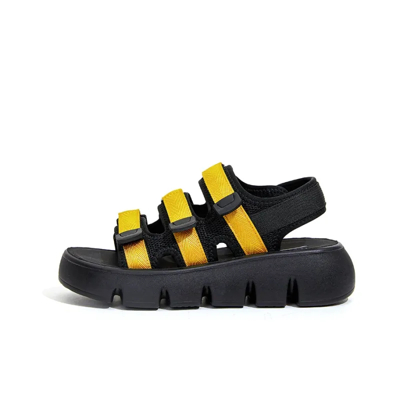 WARRIOR Beach Sandals Women's Black Yellow-0