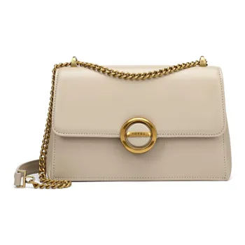 HONGU Cow Leather Small Square Bag Shoulder Bag Women's Gold Brown/Sand Apricot/Pitch Black