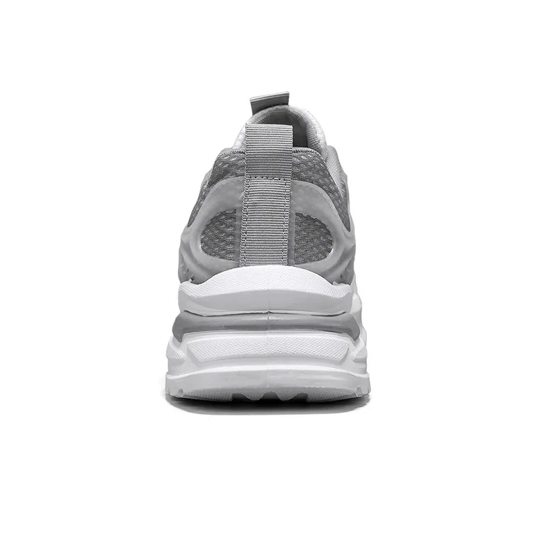 WARRIOR Chunky Sneakers Men Low Top Beige Gray Gradient/White Blue Gradient-4