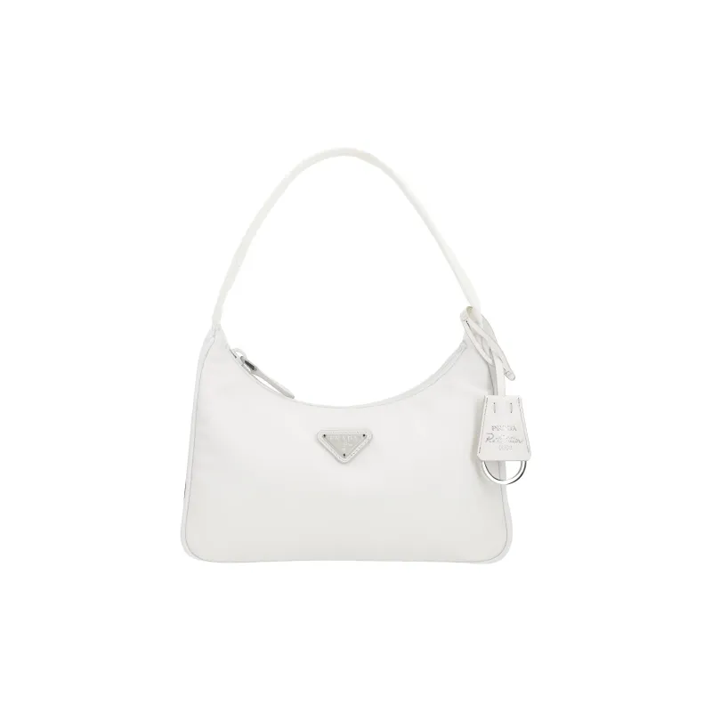 PRADA Hobo Fabric Shoulder Bag Handbag Shoulder Bag Women's White-0