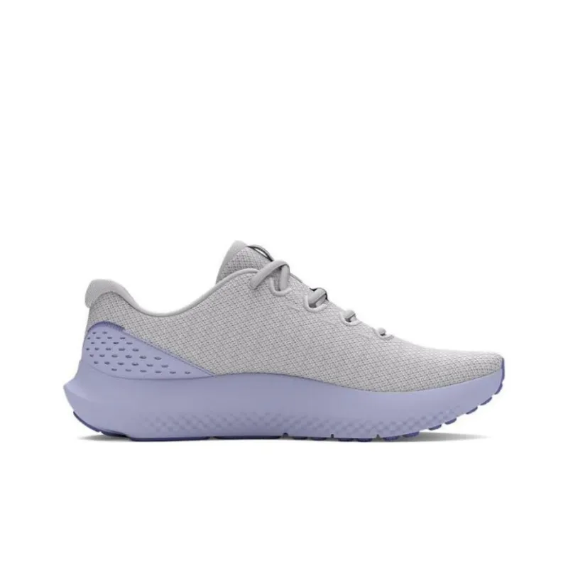Under Armour Charged Surge 4 Cushioning, Wear Resistant Low Top Running Shoes Women's Gray Purple-1