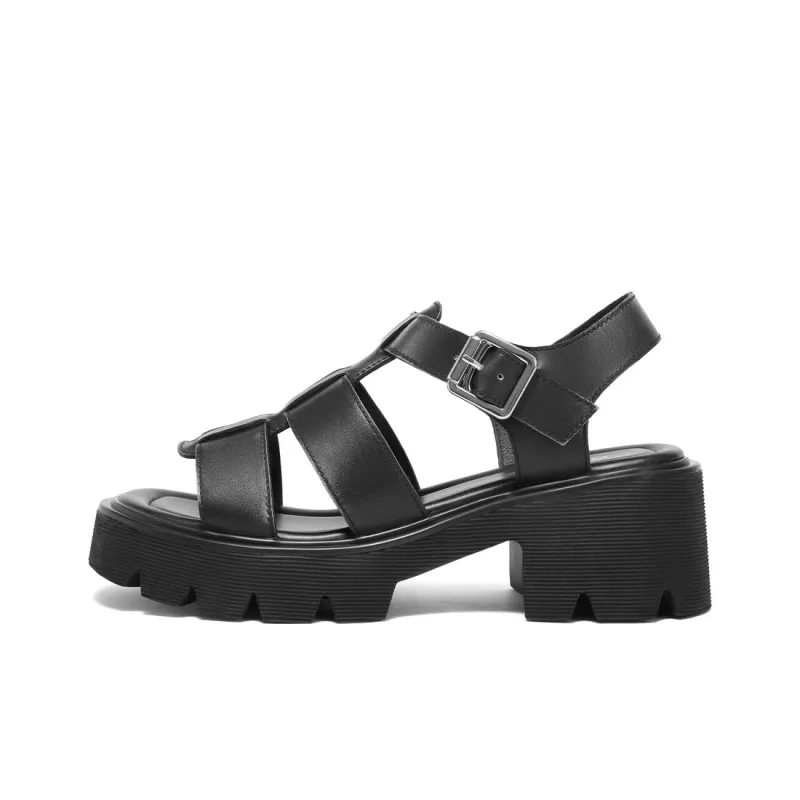 BELLE Roman Sandals 6CM Women's Brown, Dark Gray-7