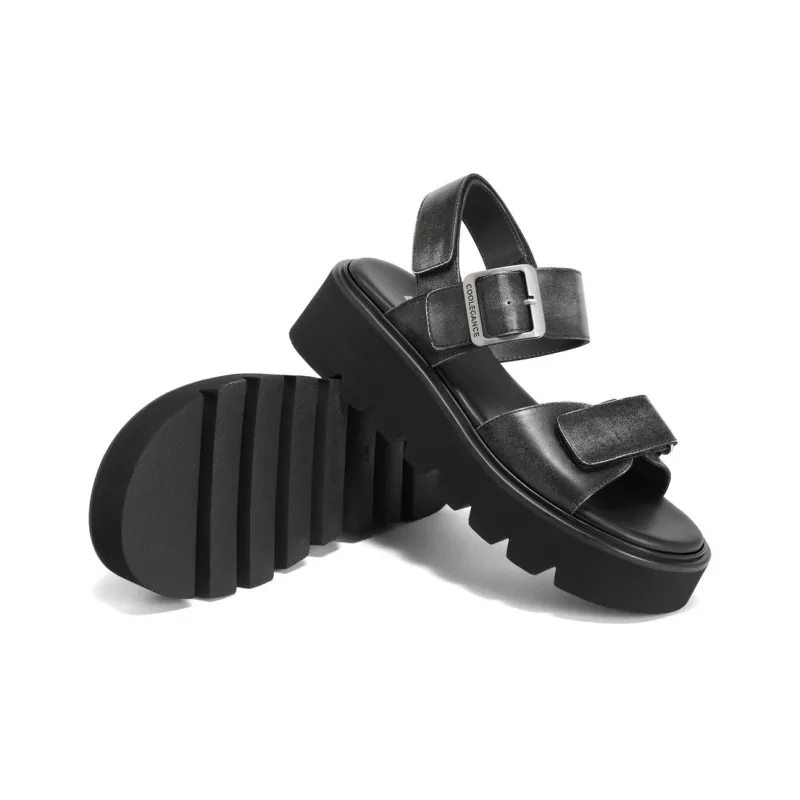 BELLE One Strap Sandals 4.5CM Women's Brown, Black-5