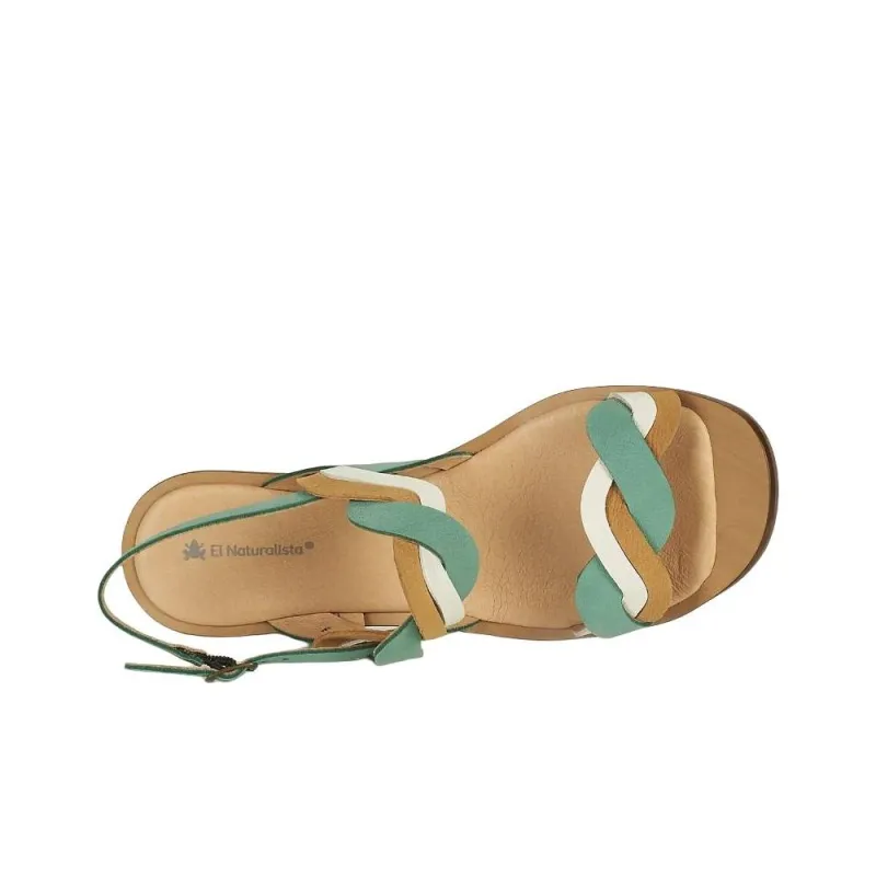 El Naturalista One Strap Sandals Women's Brown Green-4