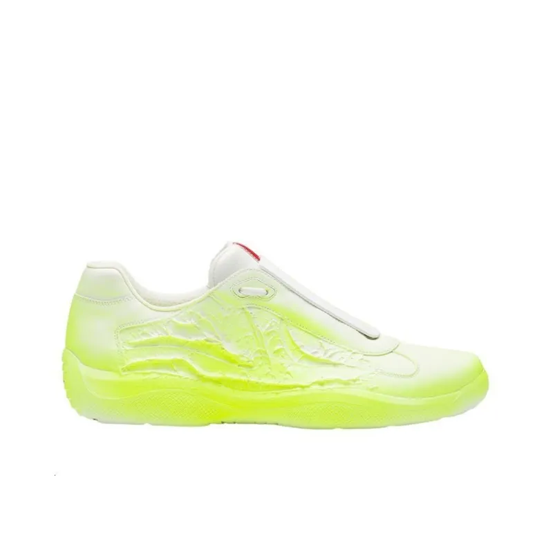 Cass x PRADA Att4ck Cushioning Anti-Slip And Wear-Resistant Low-Top Casual Shoes Unisex Neon Yellow-1