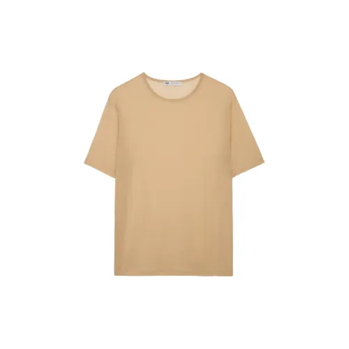 ZARA T-Shirts Men Beige