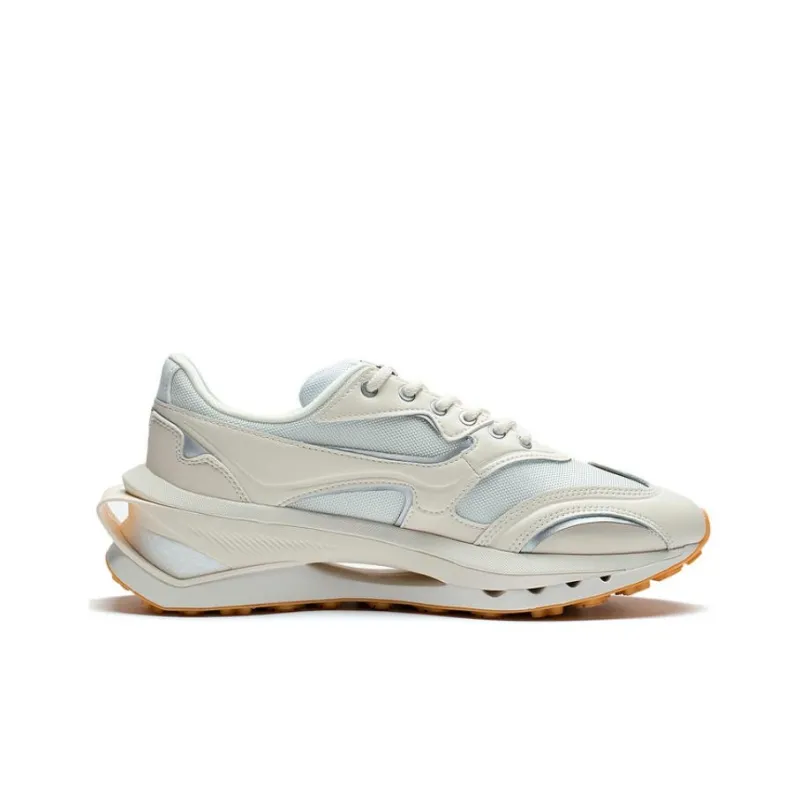 LiNing Square And Round 92Premium Cushioning, Wear Resistant Low Top Casual Shoes Men's Ecru-1