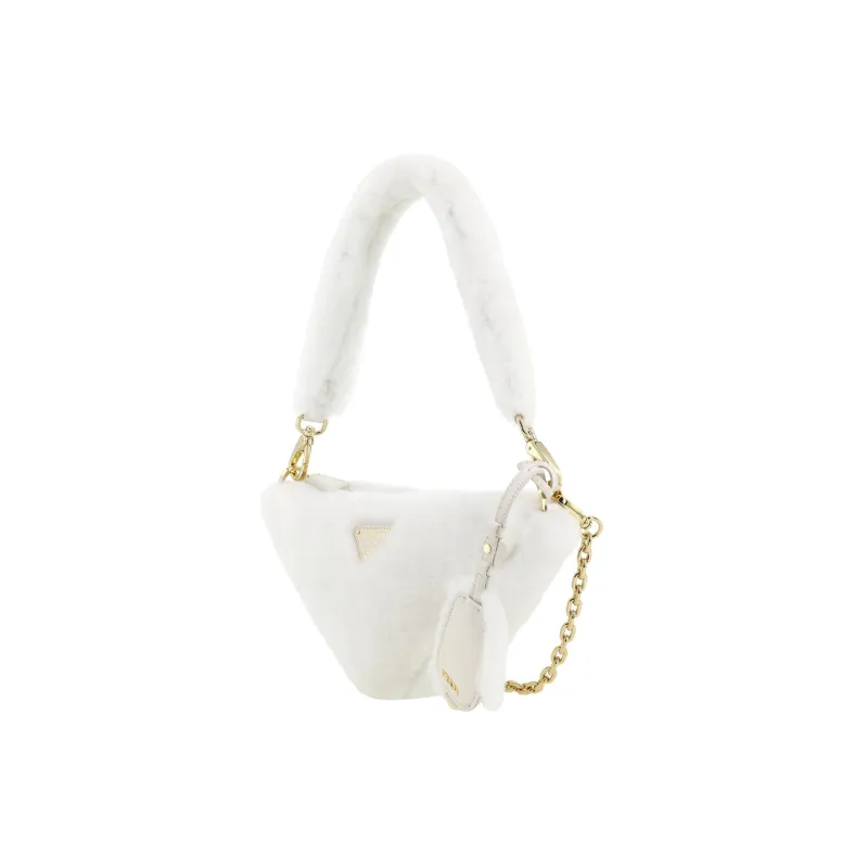 PRADA Plush Shoulder Bag Handbag Shoulder Bag Women's White-1