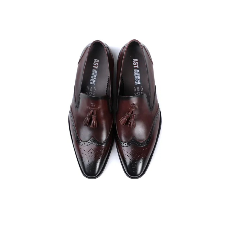 ASTON M.JAZZ Dress Shoes Men Low Top Black/Coffee-8
