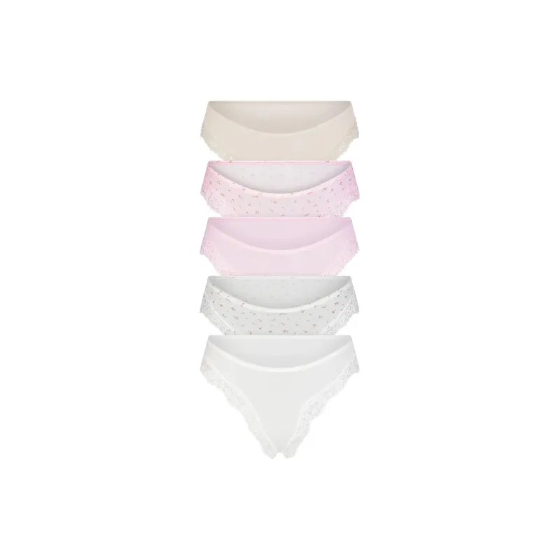 SKIMS Wedding Dress Series Underpants Women's 5 Pack CHERRY BLOSSOM ROSEBUD MULTI/Cherry Blossom Rose Bud Multicolor-0