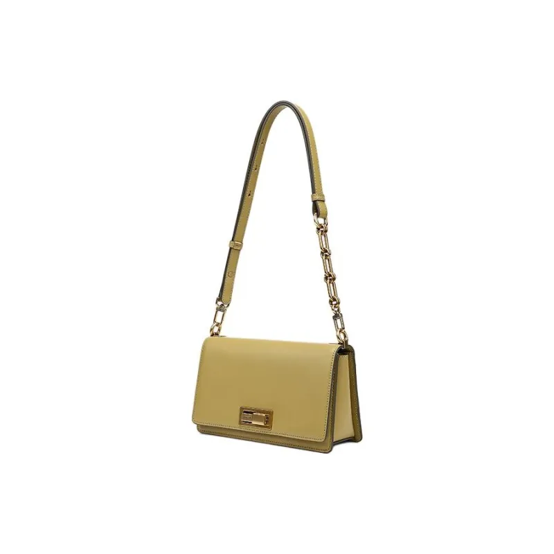 HONGU Split Cow Leather Bonded Synthetic Leather Small Square Bag Crossbody Bag Shoulder Bag Women's Brown-1