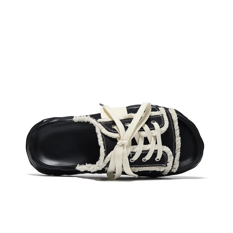 Chi Wolf Slide Slippers Unisex Black/White-2