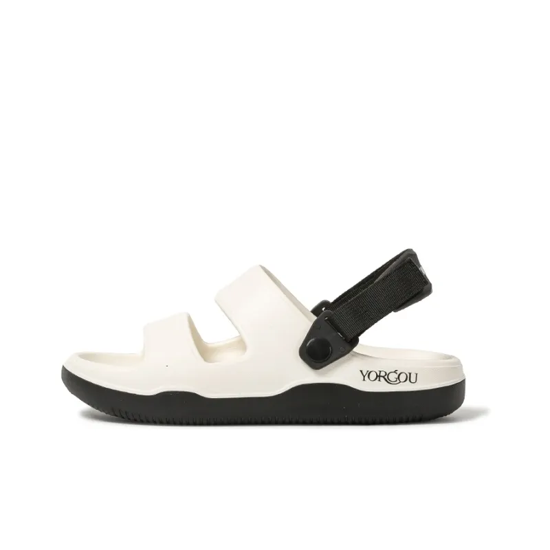 Far port Beach Sandals Unisex Milk Tea/Toffee Orange/Pearl White/Night Black/Dark Brown-4