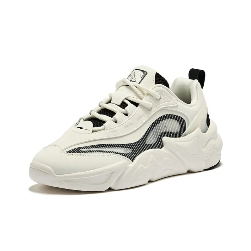 Erke Song 3.0 Cushioning, Wear Resistant Low Top Chunky Sneakers Women's Microcrystal White Jet Black-1