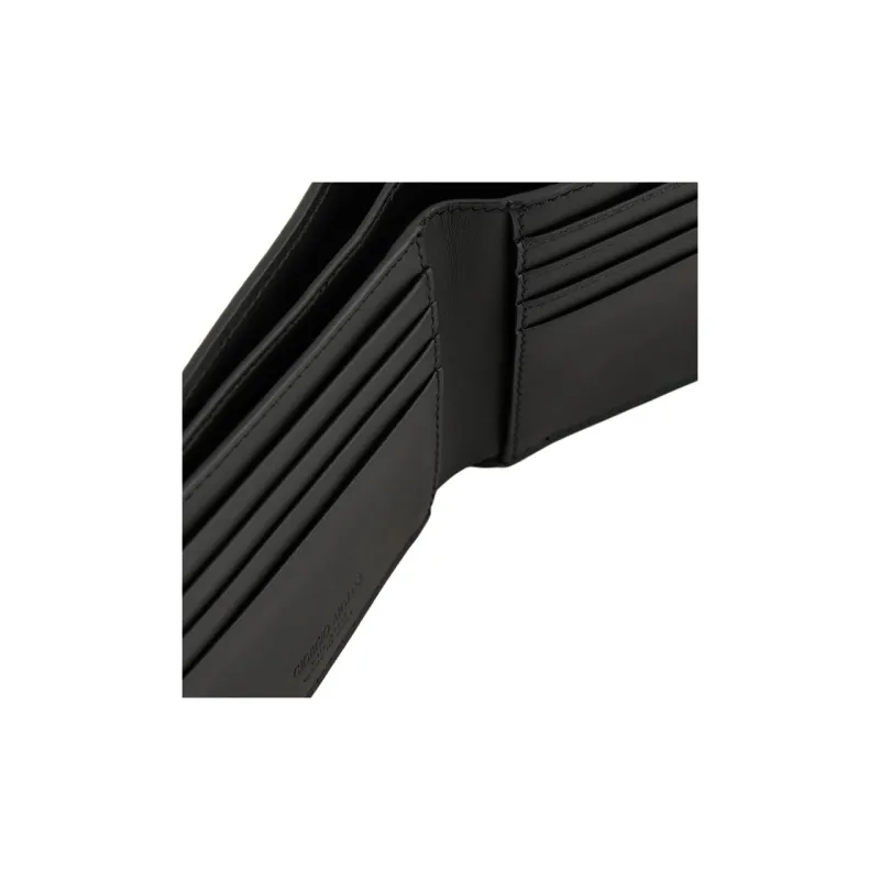 GIORGIO ARMANI Calfskin Wallet Men's Black-3