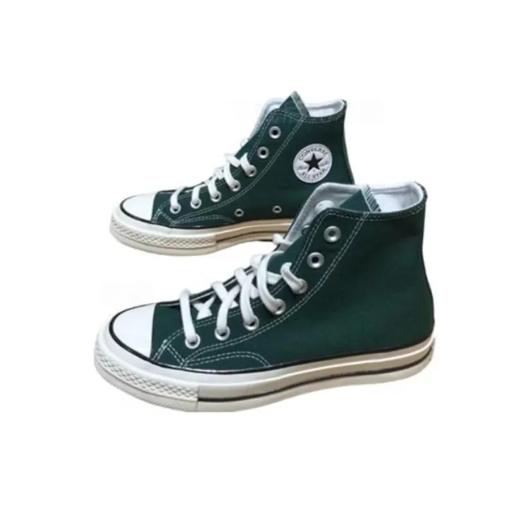 Converse 1970s Anti-Slip Wear-Resistant Breathable Coverage High-Top Canvas Shoes Unisex Green-2