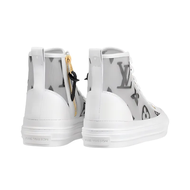 LOUIS VUITTON Stellar Zip Up Ankle Sneakers 'Grey White With Dark Grey Monogram' Women's-2