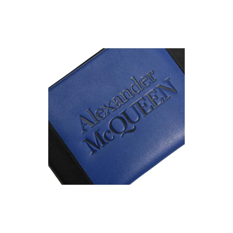 Alexander McQueen Calfskin Clutch Women's Marine Blue & Black-4