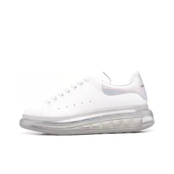 Alexander McQueen Leather Larry Oversized Sneakers 'White Iridescent' Women's