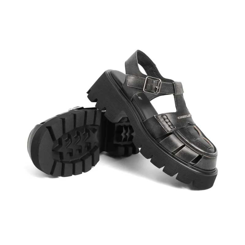 BELLE Roman Sandals 5CM Women's Brown, Black-8