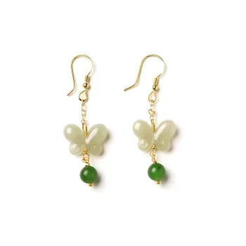 Tokai Family Earrings Green Jade Women's