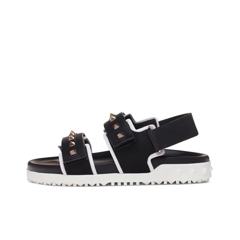 Valentino Open Beach Sandals Women's Black-0
