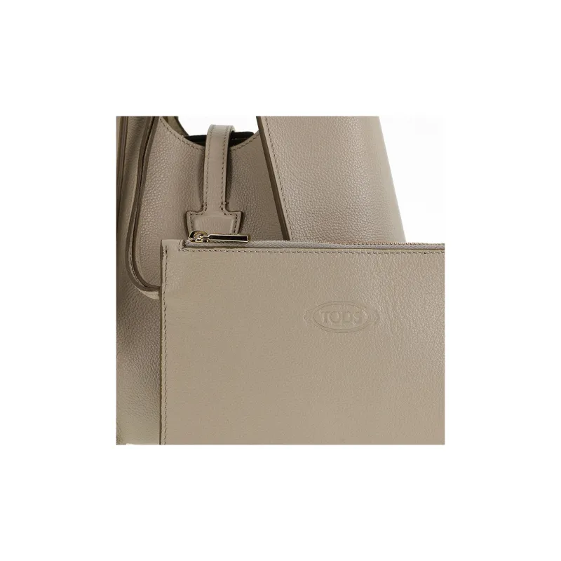 TOD'S Leather Tote Bag, Shopping Bag, Shoulder Bag, Crossbody Bag, Handbag Mini Women's Gray-5
