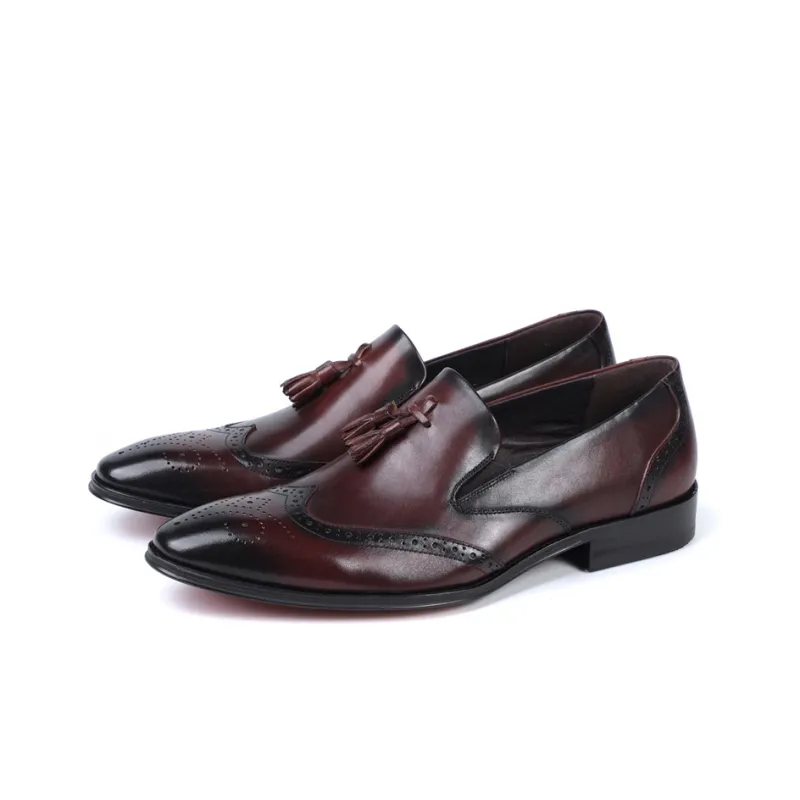 ASTON M.JAZZ Dress Shoes Men Low Top Black/Coffee-7