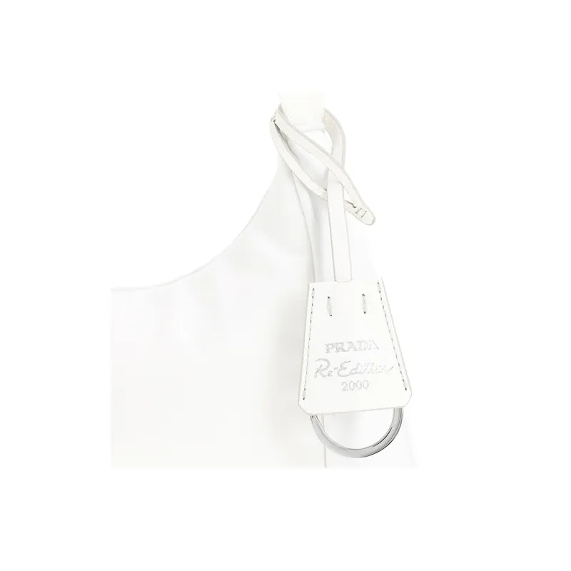 PRADA Hobo Fabric Shoulder Bag Handbag Shoulder Bag Women's White-4