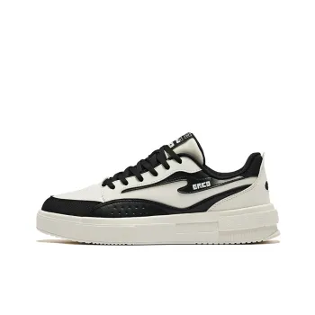 Erke Shocked Anti Slip Wear Resistant Low Top Skateboard Shoes Men's Jet Black Microcrystal White
