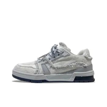 MQGAll Slip Resistant, Abrasion Resistant, Lightweight, Breathable Low Top Skateboard Shoes Unisex Gray