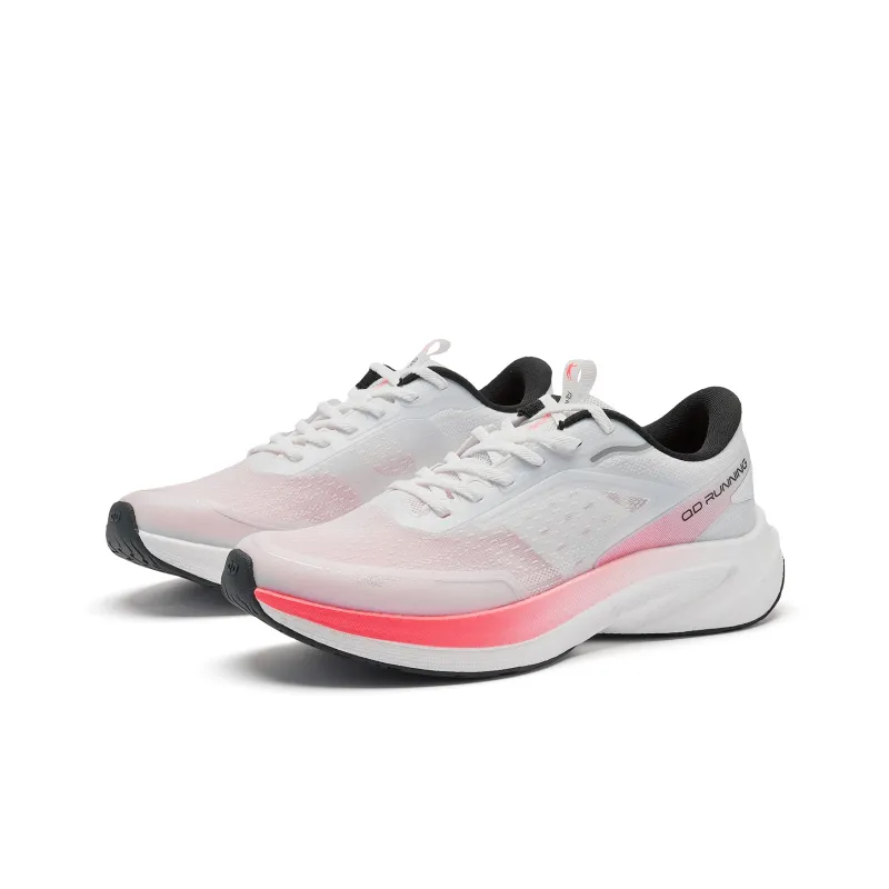 QIAODAN Flying Shadow 4 LITE Anti Slip Wear Resistant Low Top Running Shoes Men's White Pink-2