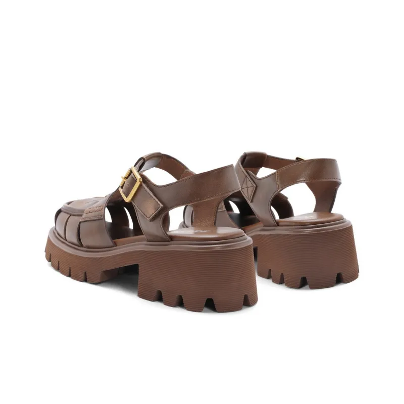 BELLE Roman Sandals 5CM Women's Brown, Black-3
