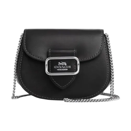 COACH Morgan Leather Saddle Bag, Shoulder Bag, Crossbody Bag Mini Women's Black