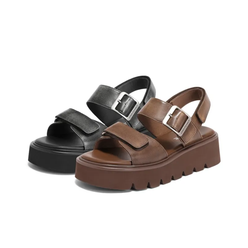 BELLE One Strap Sandals 4.5CM Women's Brown, Black-4
