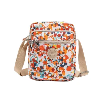 FIDO DIDO Fabric Crossbody Bag, Shoulder Bag Medium Size Women's Ink Splatter Flower