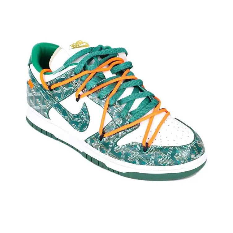THE SHOE SURGEON x Nike Air Dunk Jumbo Slip-Resistant Low-Top Casual Shoes Men's Green/White/Orange-1