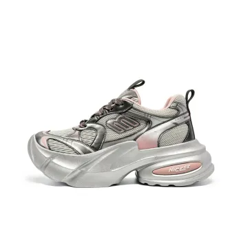 NICESS Breathable Height Increasing Low-Top Chunky Sneakers Women's Pink