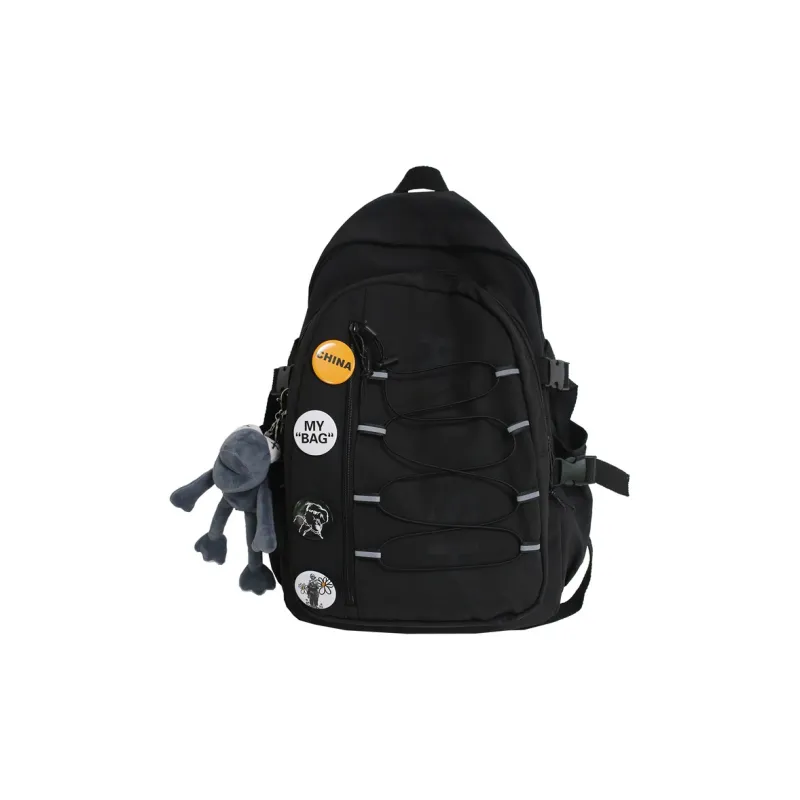 NIGEER Nylon Backpack Regular Unisex Black/White/Red/Yellow-0