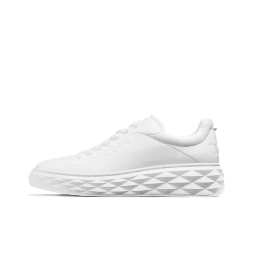 Jimmy Choo Diamond Skateboard Shoes Men Low-Top White