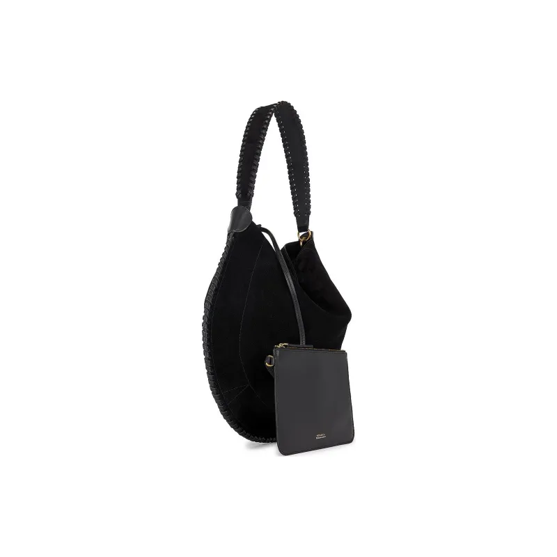 ISABEL MARANT Suede One Shoulder Handbags Women's Black-1