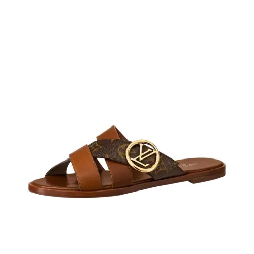 LOUIS VUITTON LV Horizon Slide Slippers Women's Brown