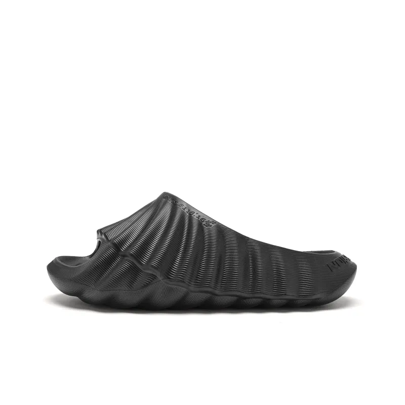 QIAODAN Conch Mops Slip Resistant Abrasion Resistant Quiet Slide Slippers Men's Black-0
