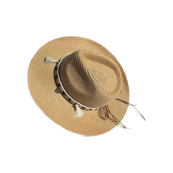 Yi Bu Kang Spun Paper Grass Large Brim Outdoor Travel Sun Protection Hat Women's
