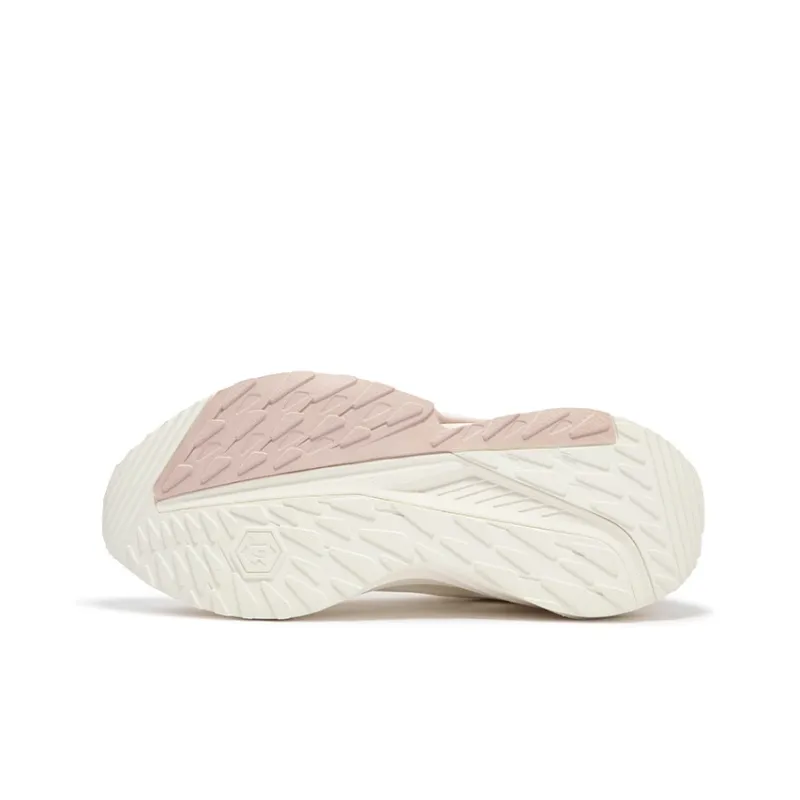 361° Cushioned Slip Resistant Abrasion Resistant Low Top Casual Running Shoes Women's White Pink-4