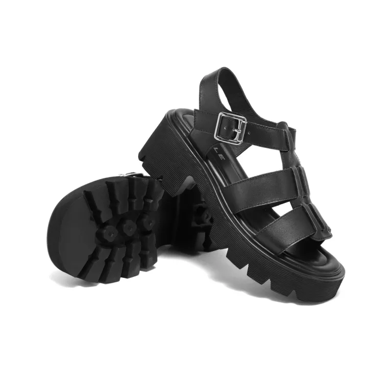 BELLE Roman Sandals 6CM Women's Brown, Dark Gray-11