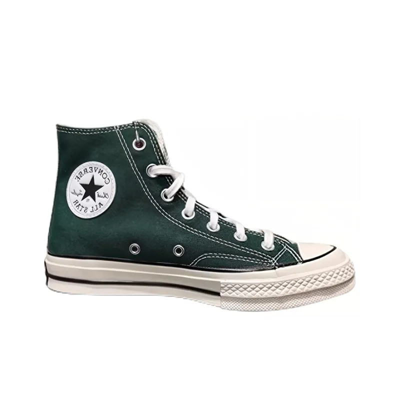 Converse 1970s Anti-Slip Wear-Resistant Breathable Coverage High-Top Canvas Shoes Unisex Green-1