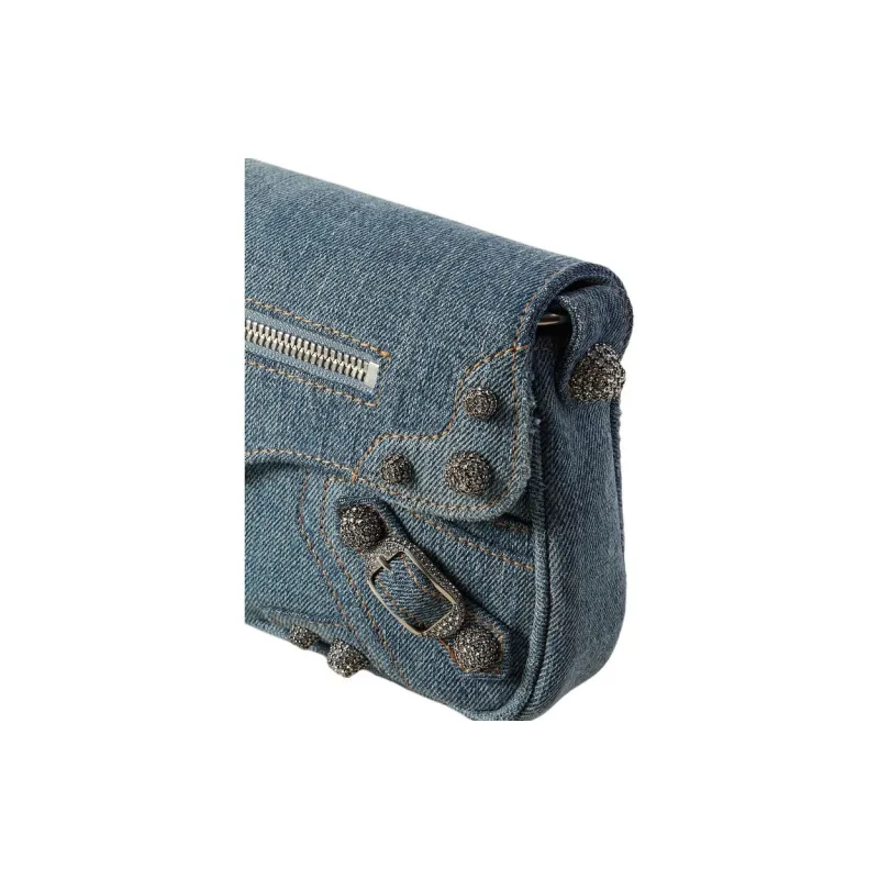 Balenciaga Le Cagole Denim Handbag Shoulder Bag Women's Blue-7